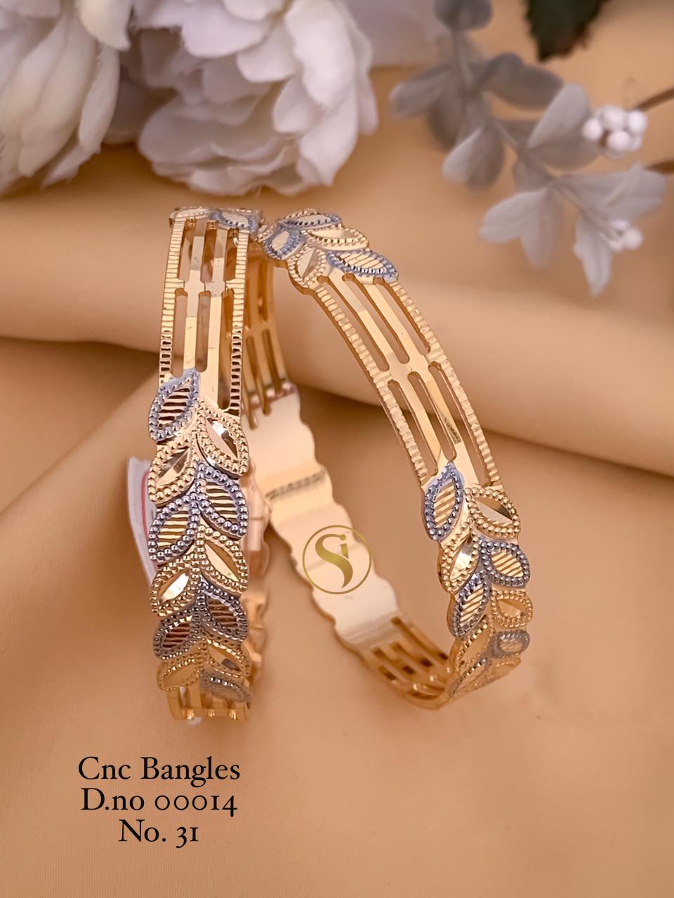 25 Cnc Gold Plated Bangles Wholesale Shop In Surat
